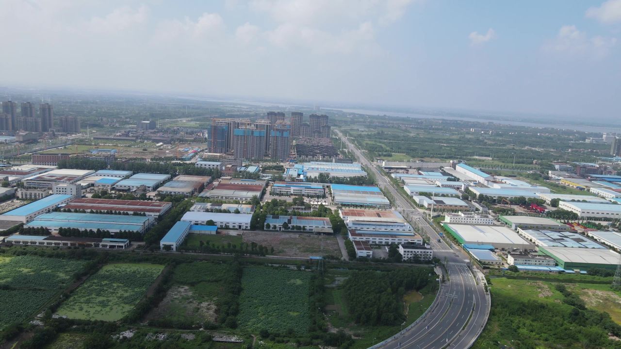 湖北荆州城市风光地标建筑航拍 