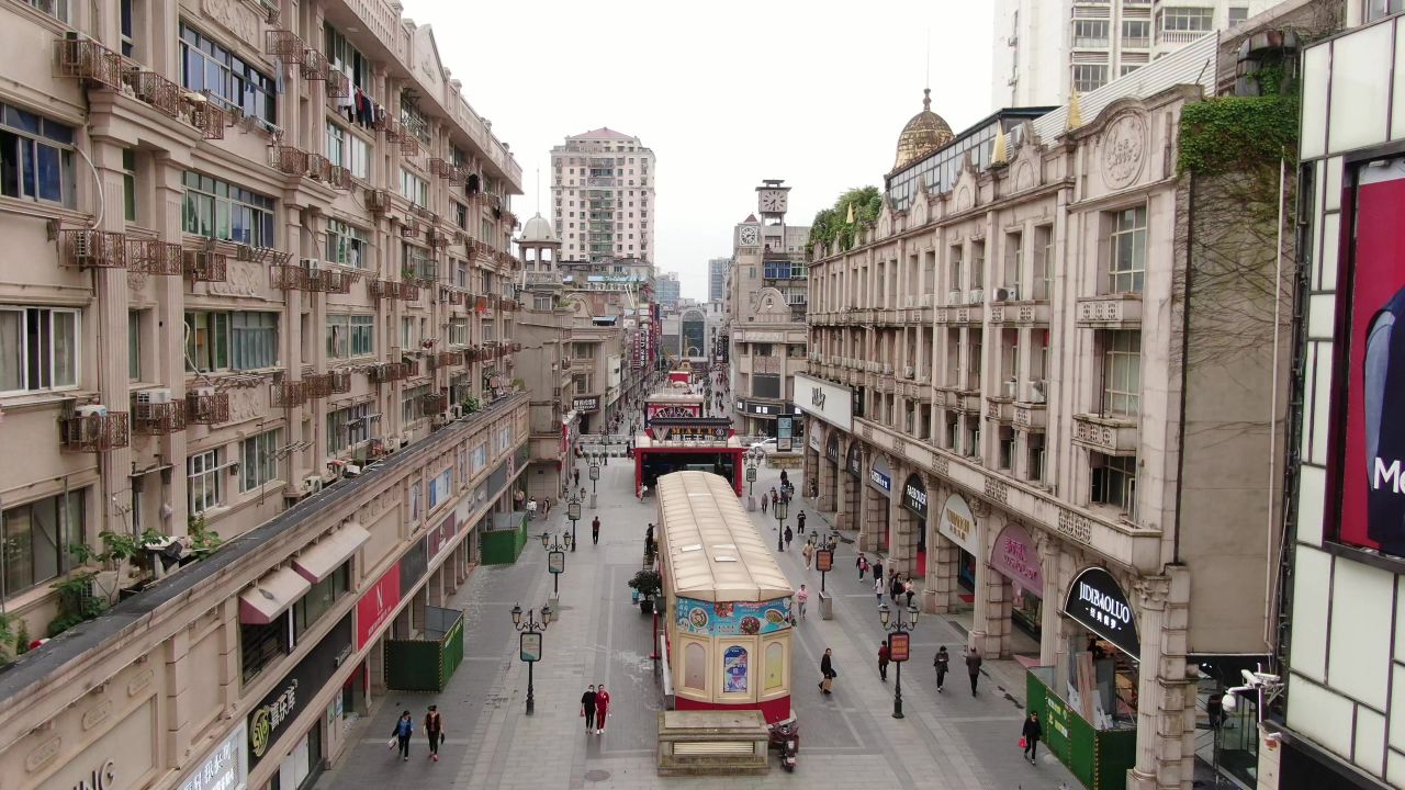 江西南昌胜利路步行街航拍