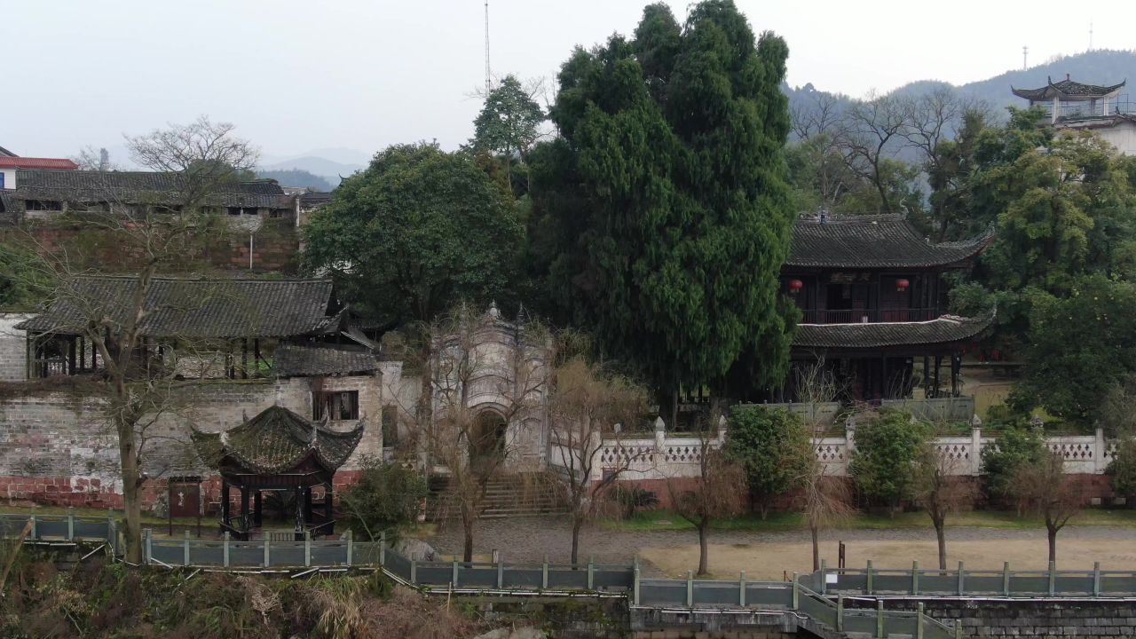 湖南洪江黔阳古城4A景区航拍 
