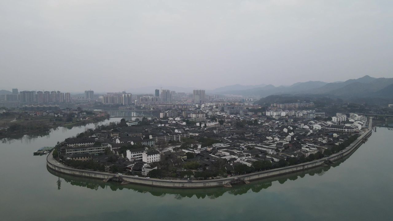 湖南洪江黔阳古城4A景区航拍 