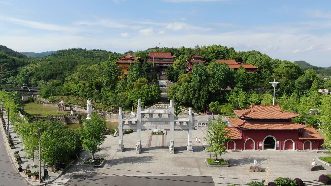 湖南新晃侗族自治县城市风光旅游景区航拍 