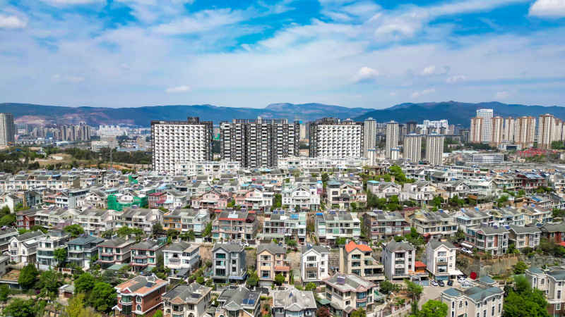 城市高档住宅小区航拍 