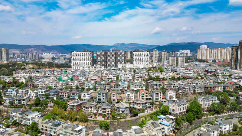 城市高档住宅小区航拍 