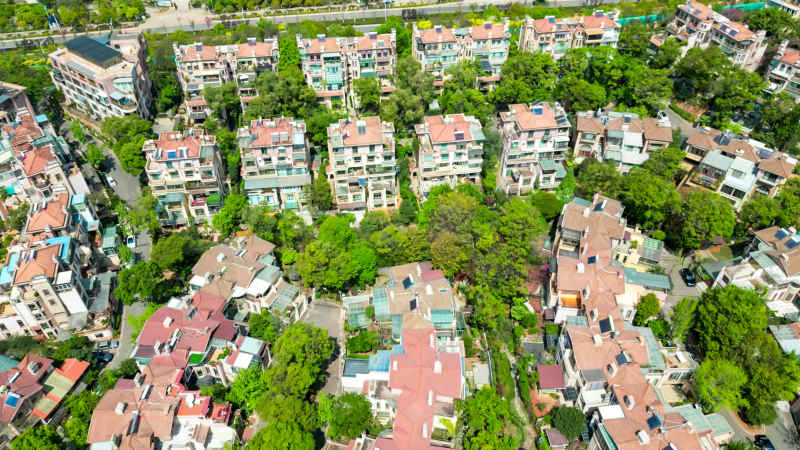城市高档住宅小区航拍 