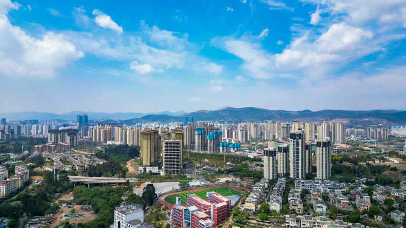 城市高档住宅小区航拍 