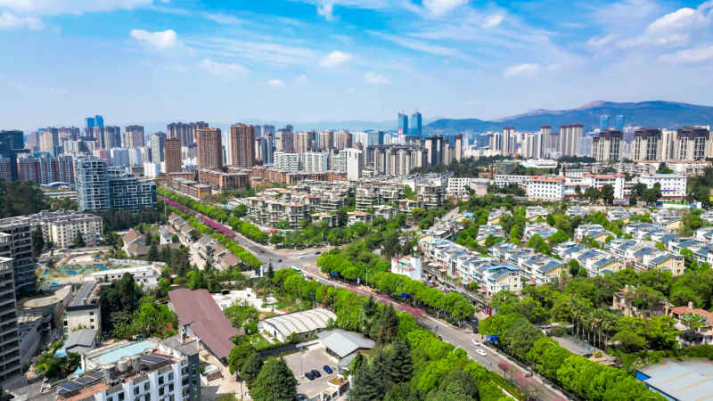 城市高档住宅小区航拍 