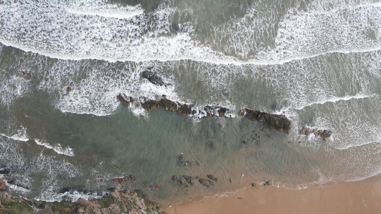 大海海洋沙滩海浪自然风光 