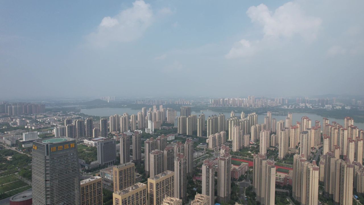 安徽蚌埠城市风光航拍 