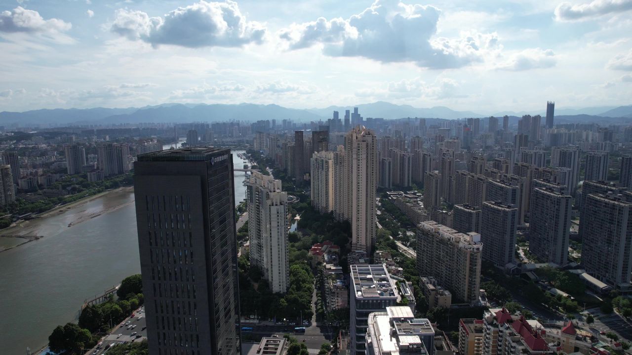 福建福州金融街万达广场航拍