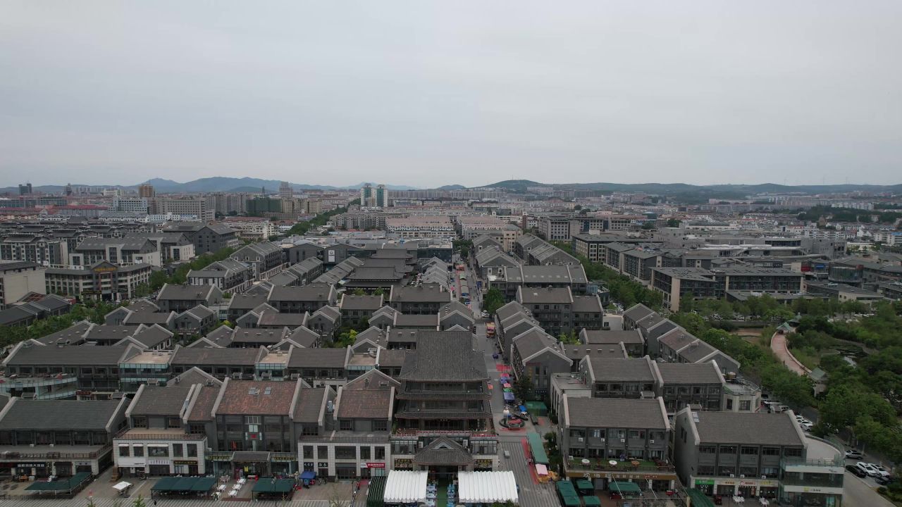 山东蓬莱旅游城市航拍