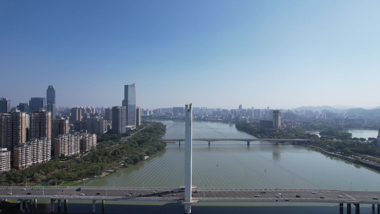广东惠州合江大桥惠州大桥桥梁交通航拍 
