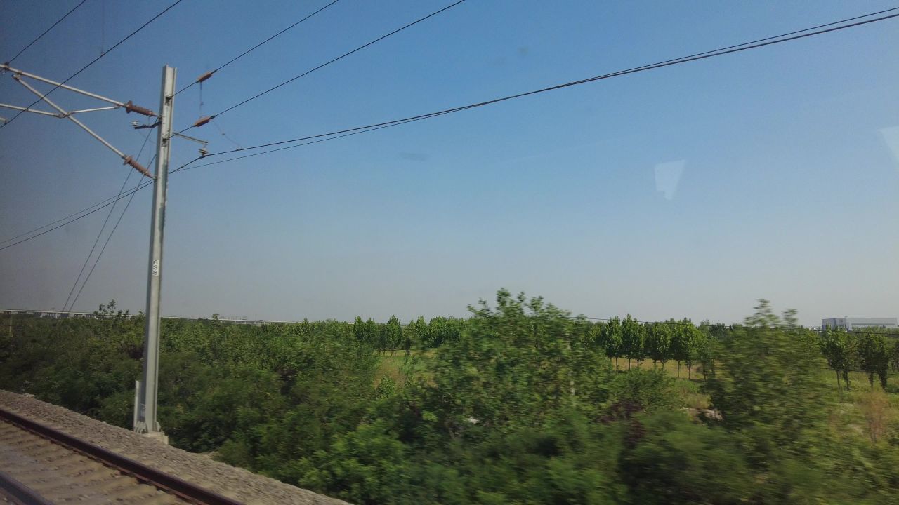 沿途火车窗外风景旅途风光实拍  
