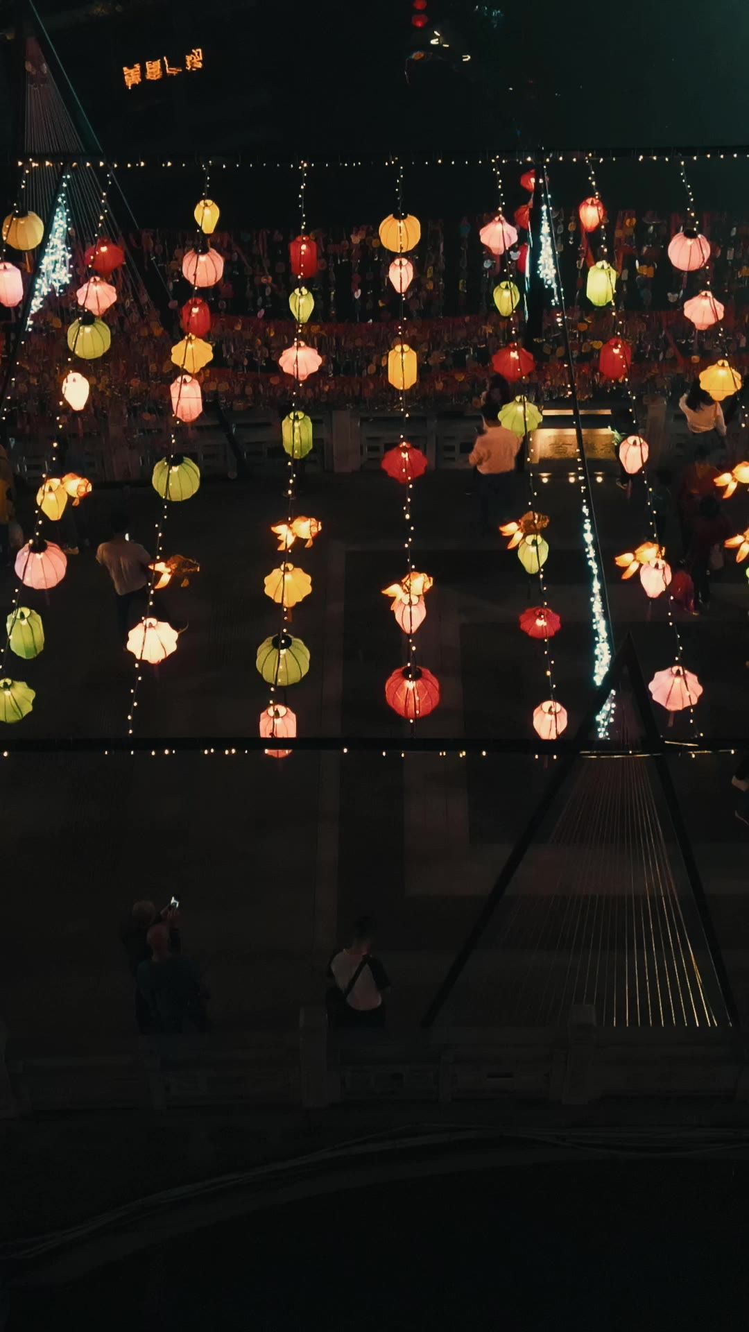 广西桂林阳朔夜景灯光航拍