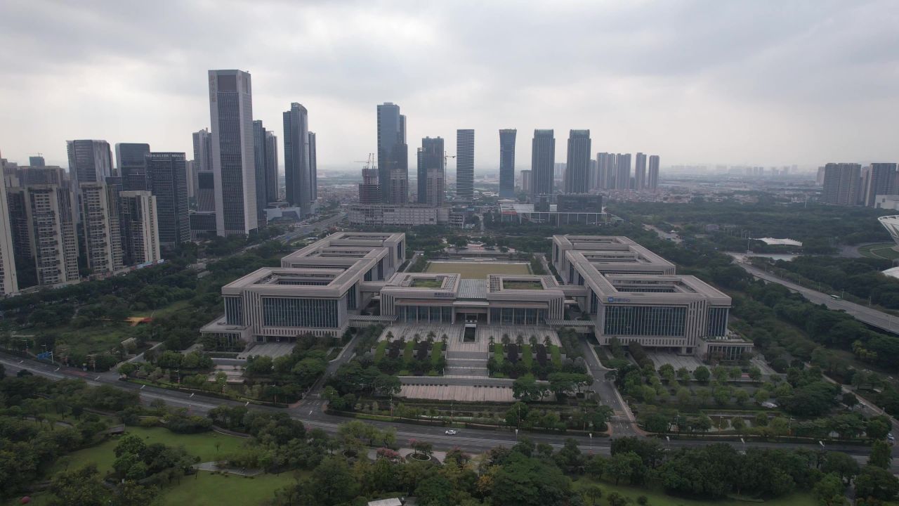 广东佛山城市风光地标建筑航拍 