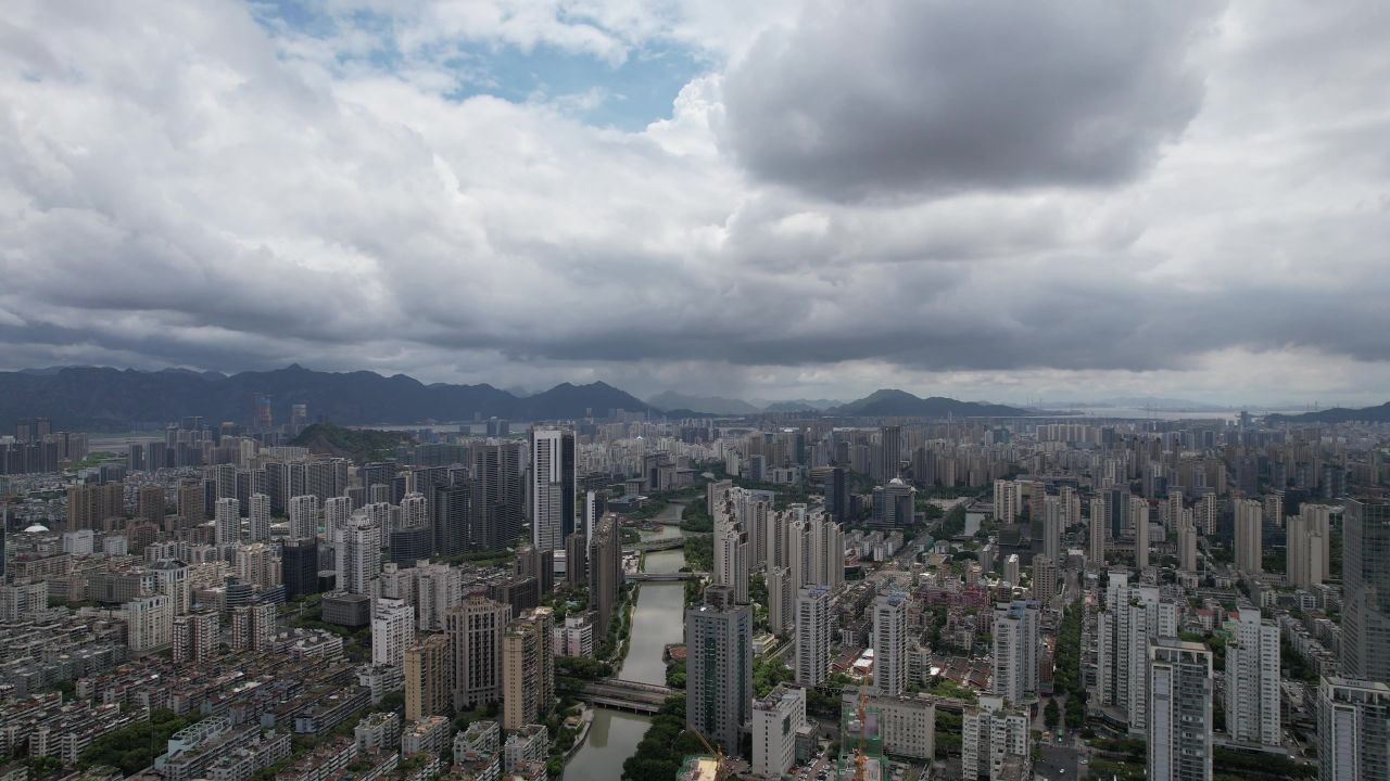 浙江温州城市风光城市全景