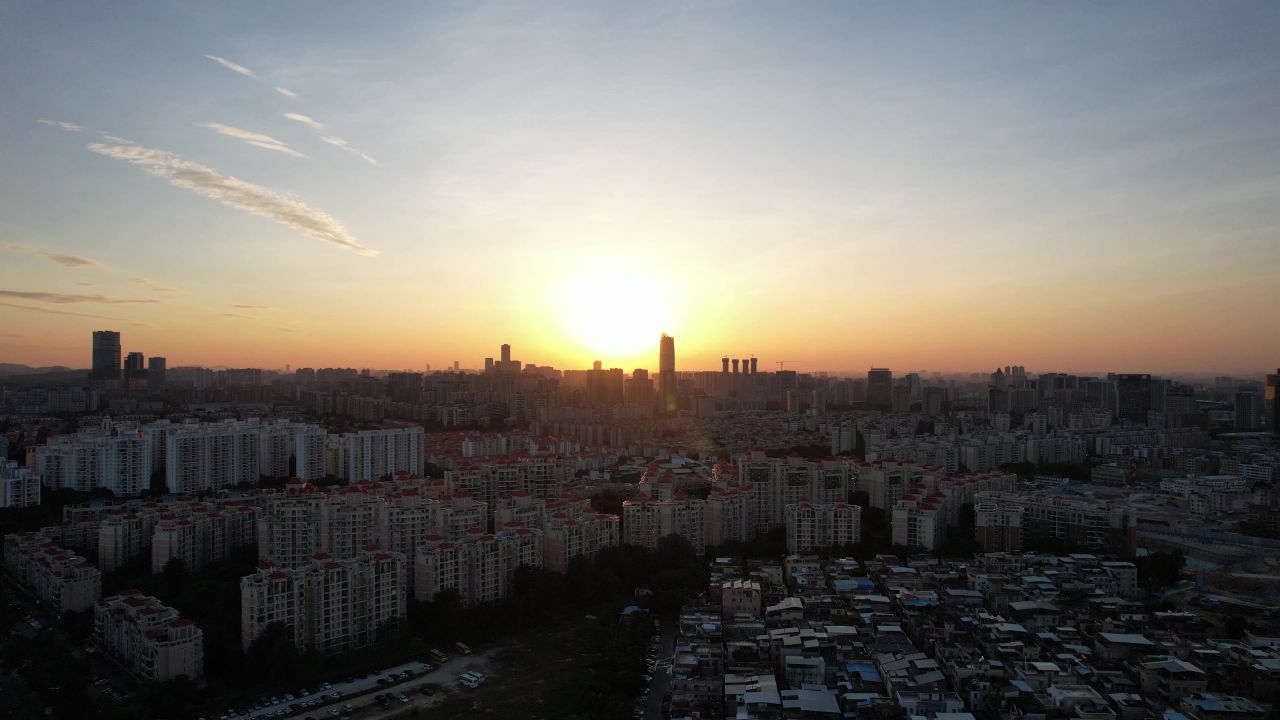 广东东莞城市风光建筑高楼航拍