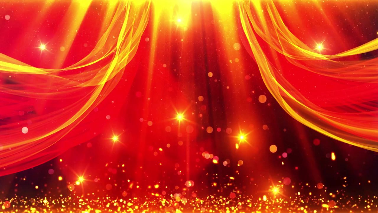 金色粒子舞台背景年会节日颁奖典礼庆祝  