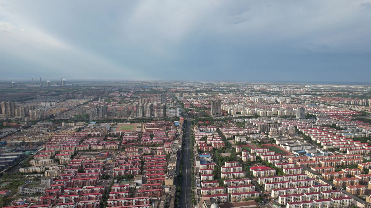  山东东营城市建设城市大景航拍
