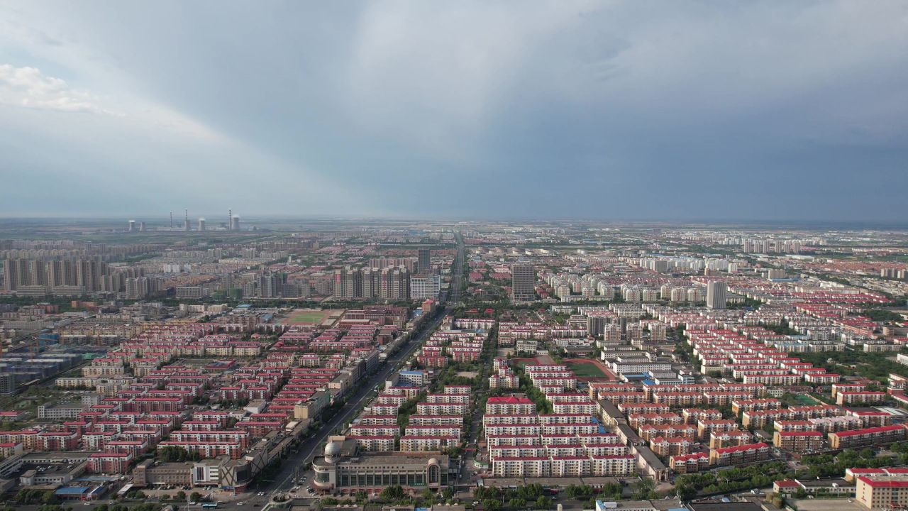  山东东营城市建设城市大景航拍