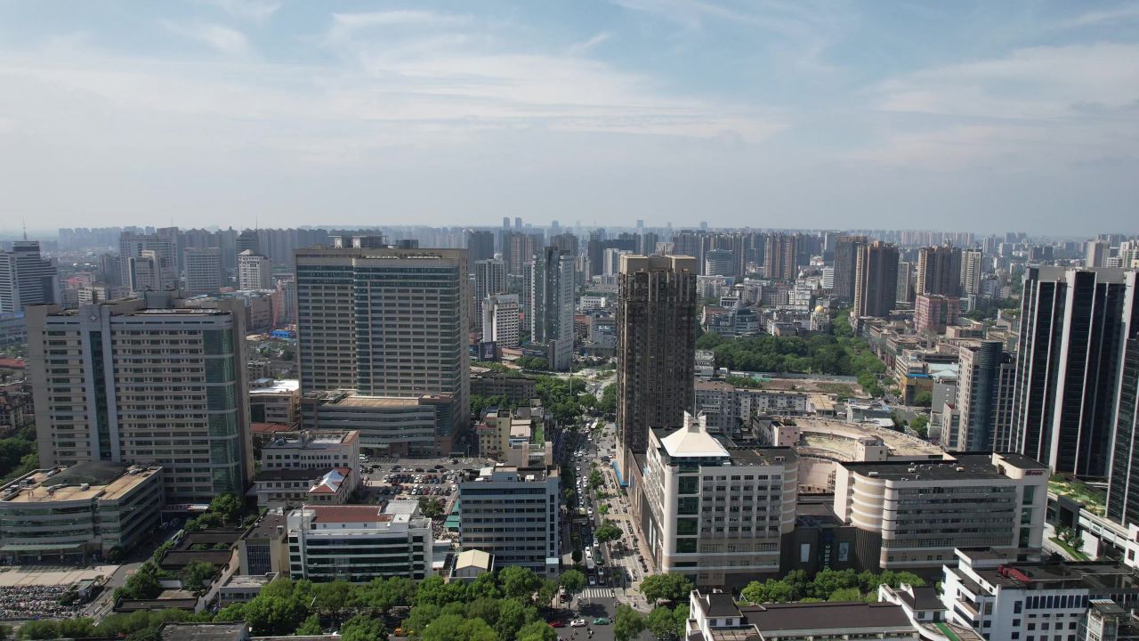 江苏常州城市交通航拍