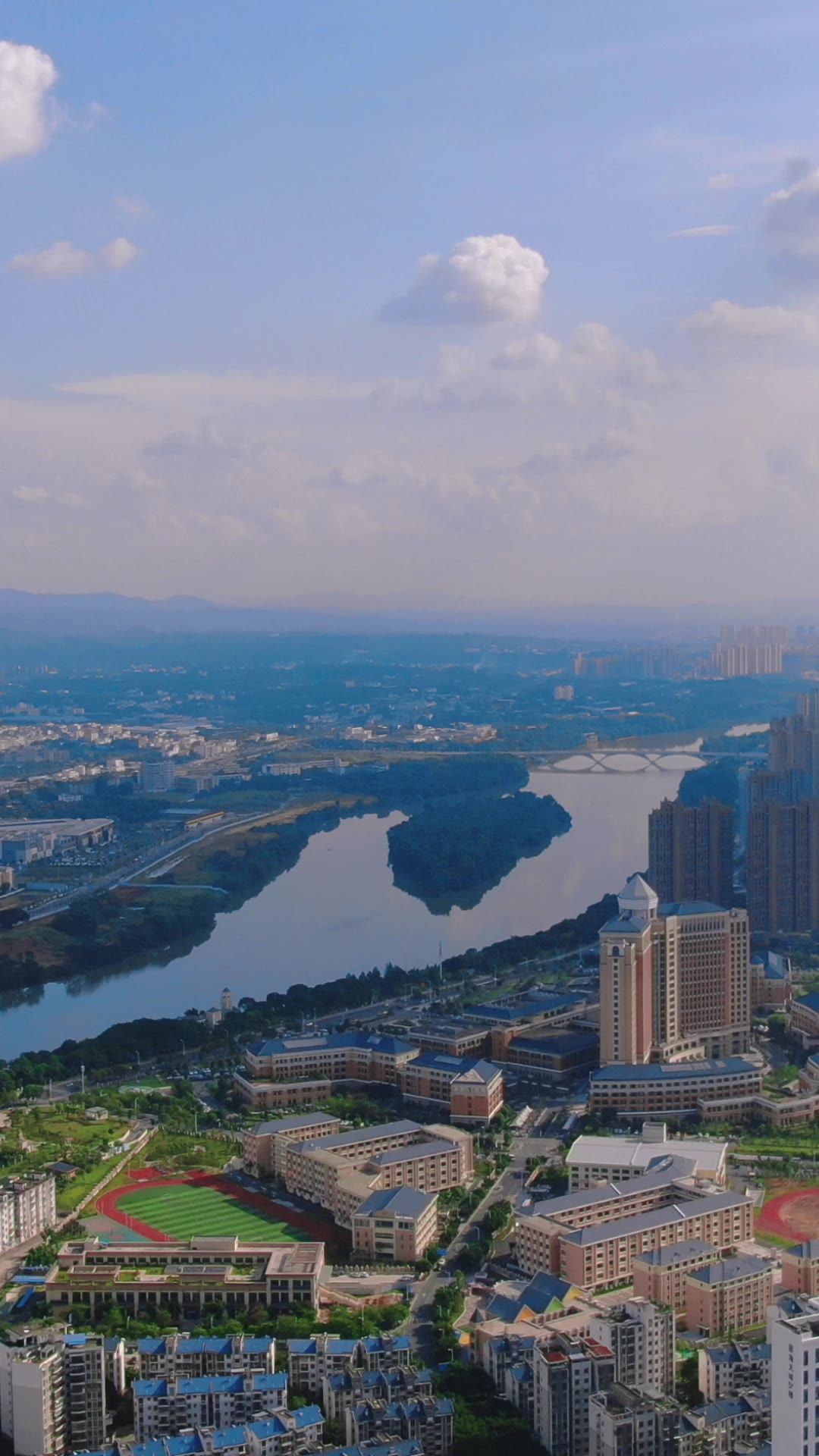城市航拍广东东莞城市风光
