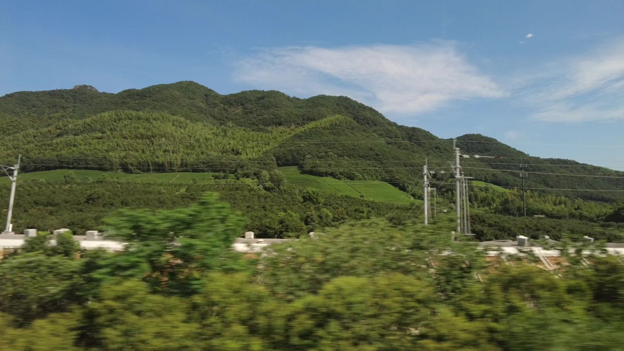 旅游旅途火车窗外风景风光实拍 