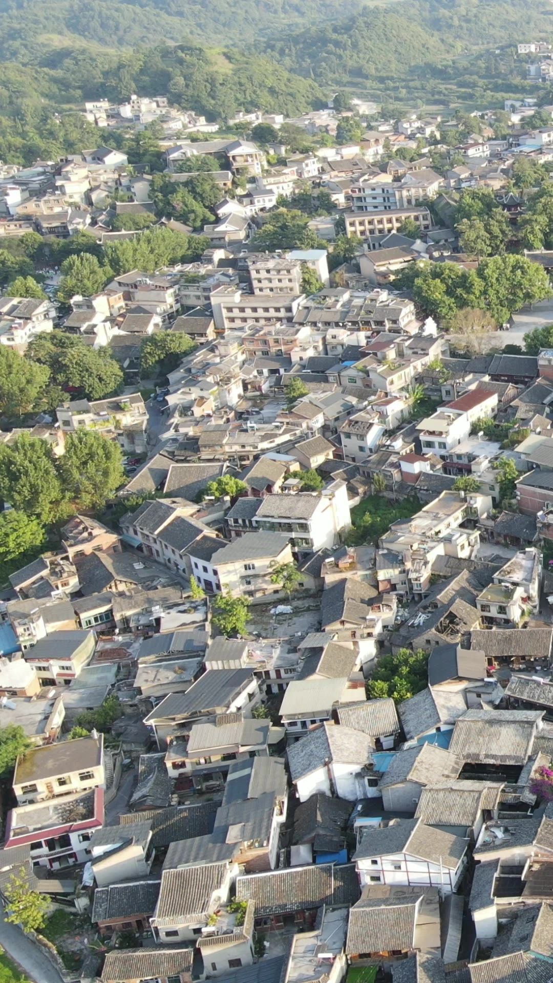 旅游景区贵州青岩古镇竖屏航拍