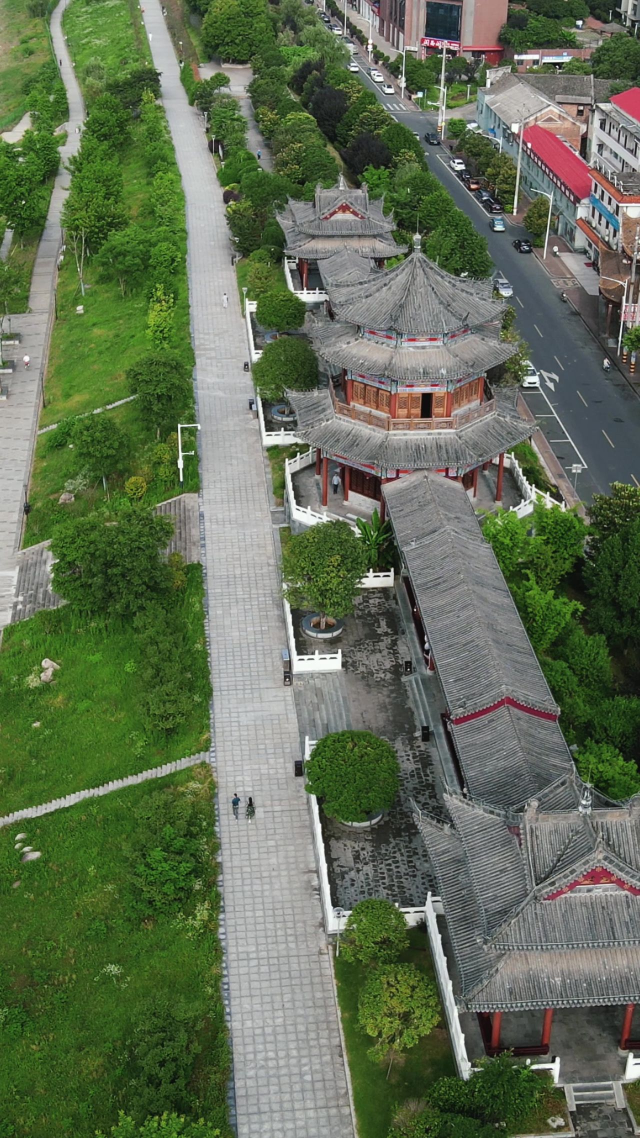  湖南益阳城市风光竖屏航拍