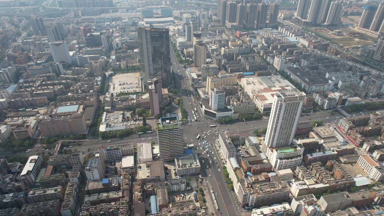 云南昆明城市风光交通航拍 