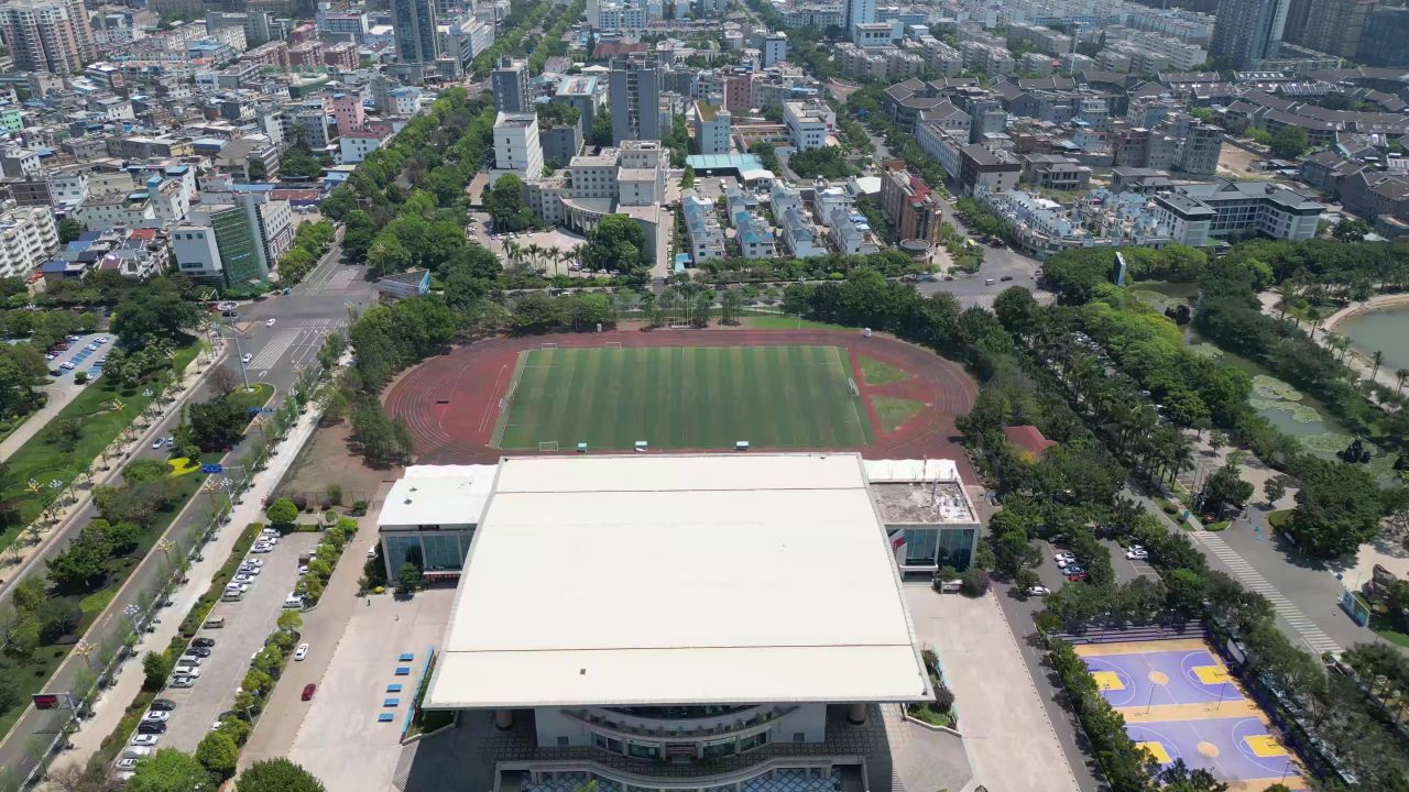 云南弥勒城市风光航拍 