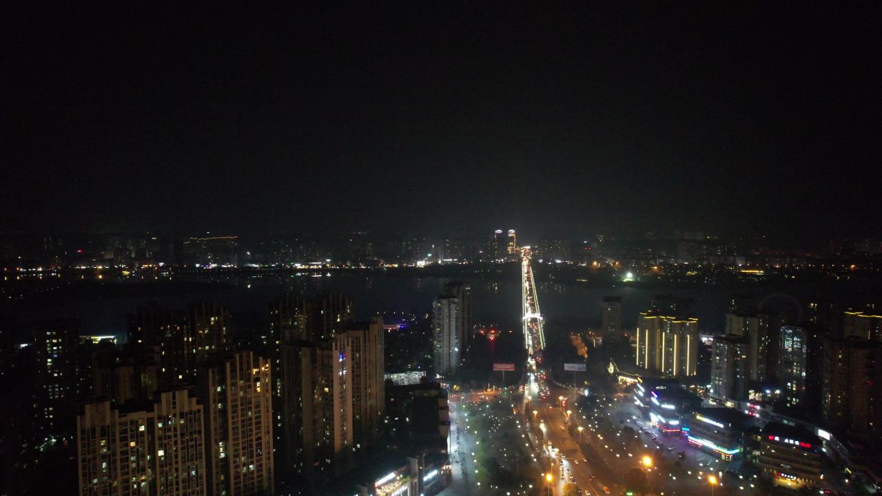 四川遂宁城市夜景灯光交通航拍