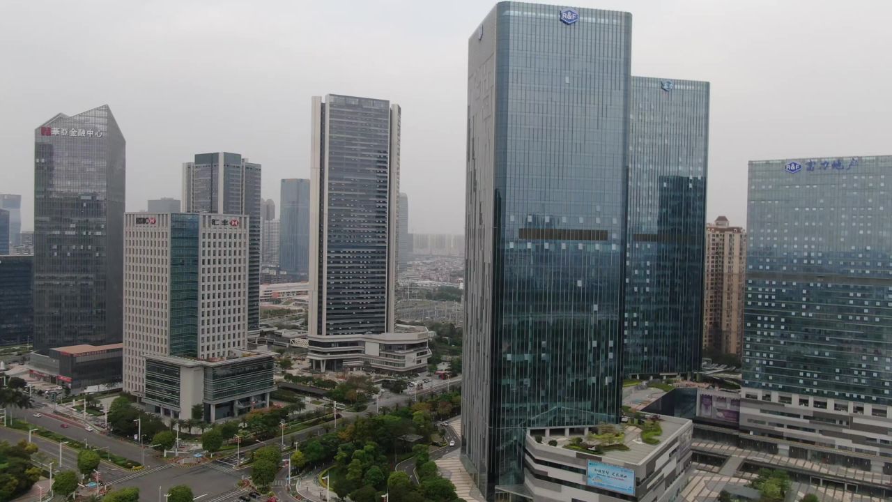 佛山城市商务建筑航拍广东