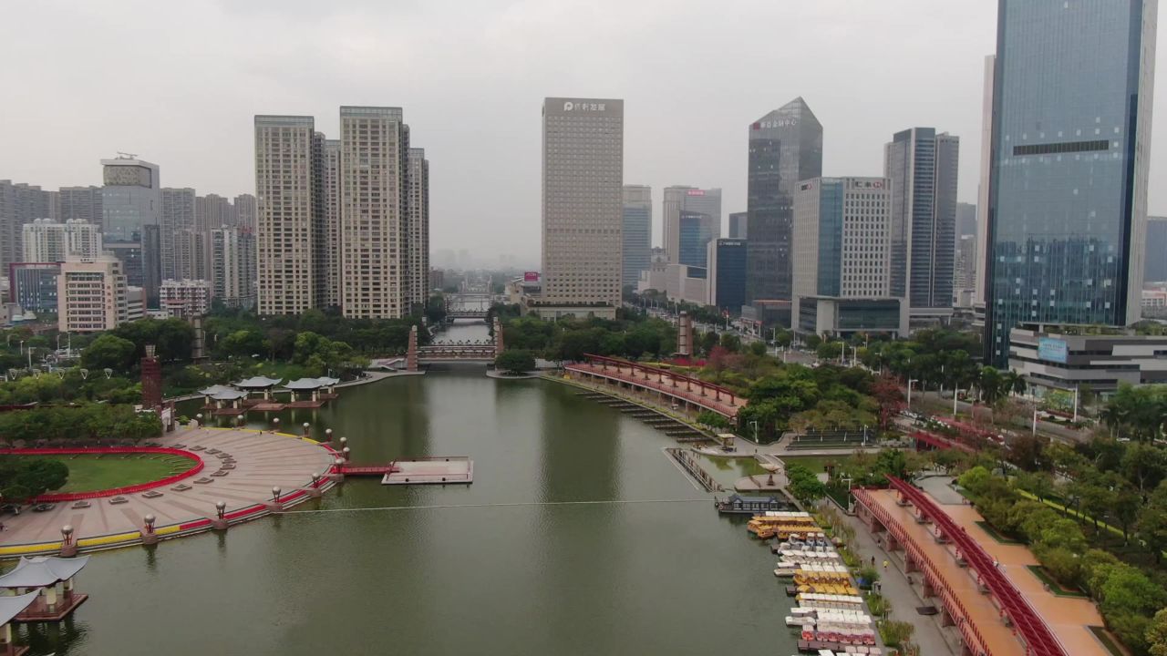 佛山 城市 商务 建筑 航拍 广东