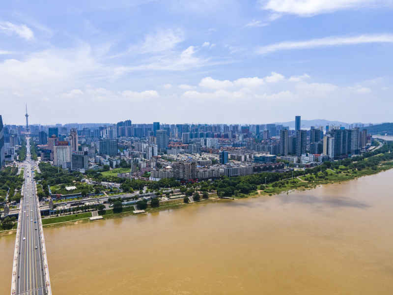 湖南株洲城市建设航拍摄影图