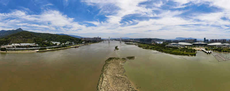 福建福州闽江风光全景图