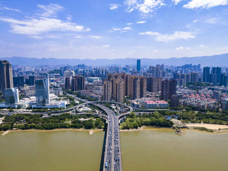 福建福州尤溪大桥航拍摄影图