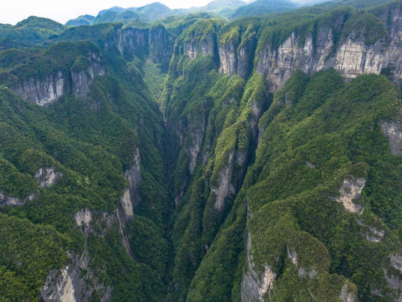 湖南张家界山川悬崖峭壁山谷