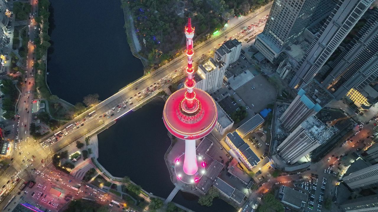 沈阳地标彩电塔 城市夜景宣传 城市地标