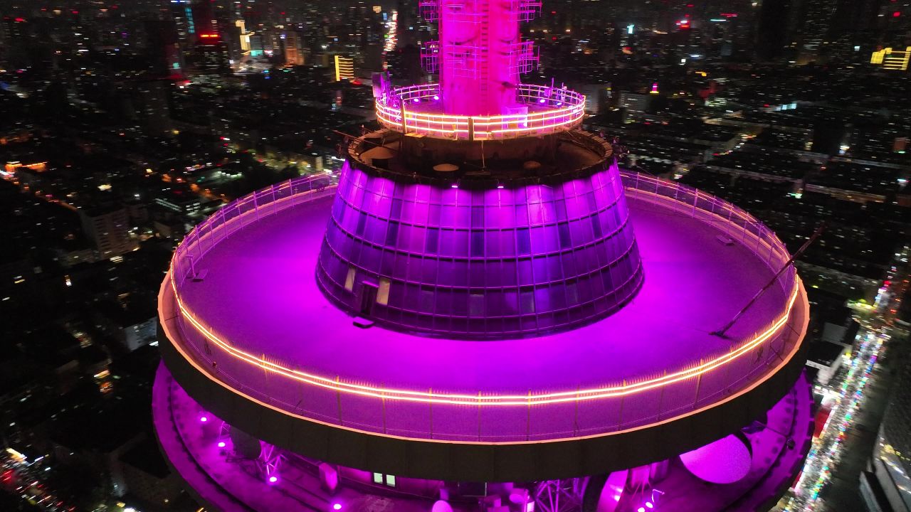 沈阳彩电塔 城市夜景宣传 城市地标