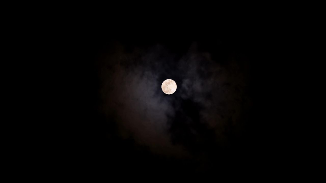 唯美大海上升月亮白月光蓝色夜空圆月明月大屏幕舞台LED视频  161