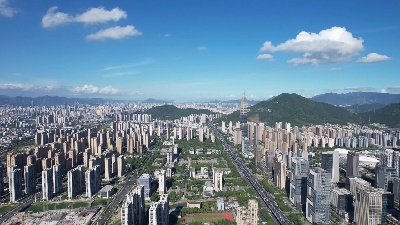浙江温州城市建设航拍 
