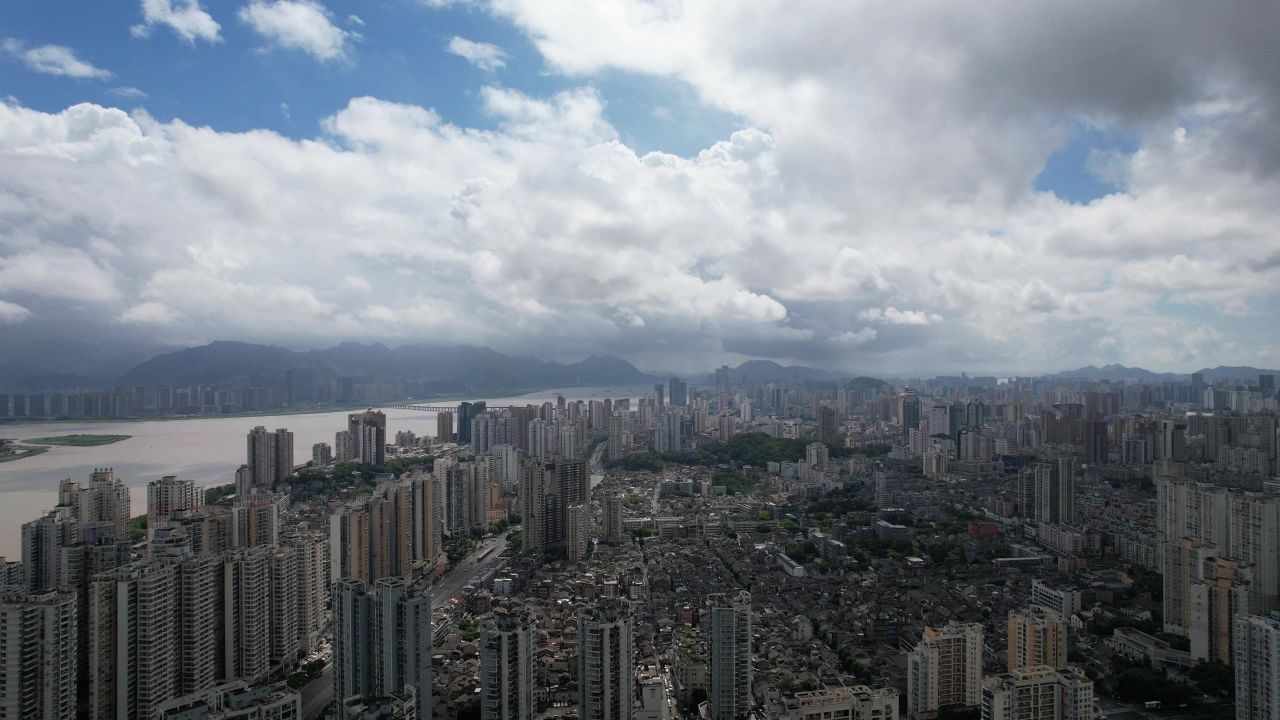 浙江温州城市建设航拍 