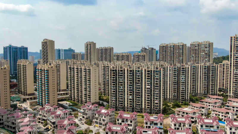 城市高楼小区住宅航拍