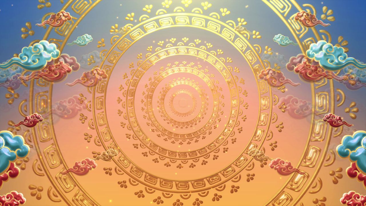 古风背景视频 中国风 意境春天 桃花 水墨 14