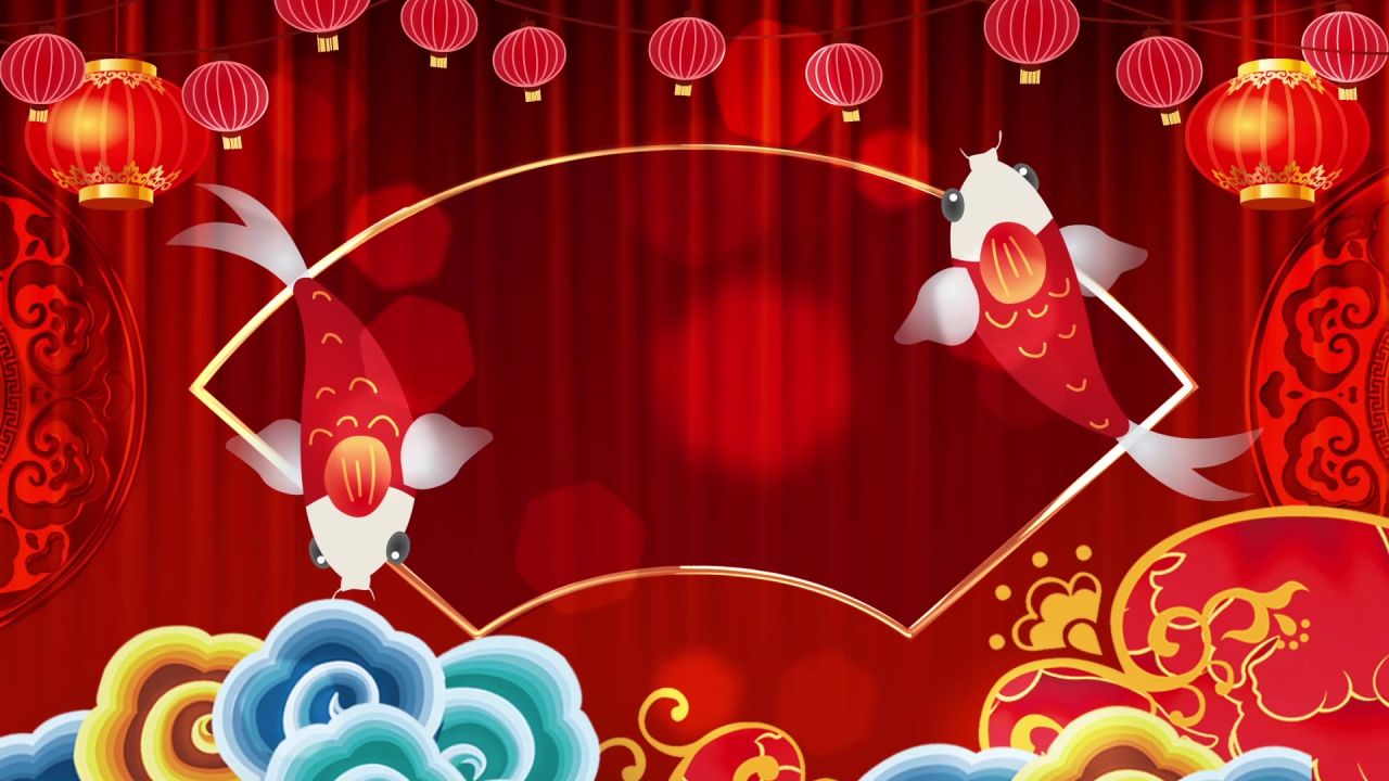 古风背景视频 中国风 意境春天 桃花 水墨 71