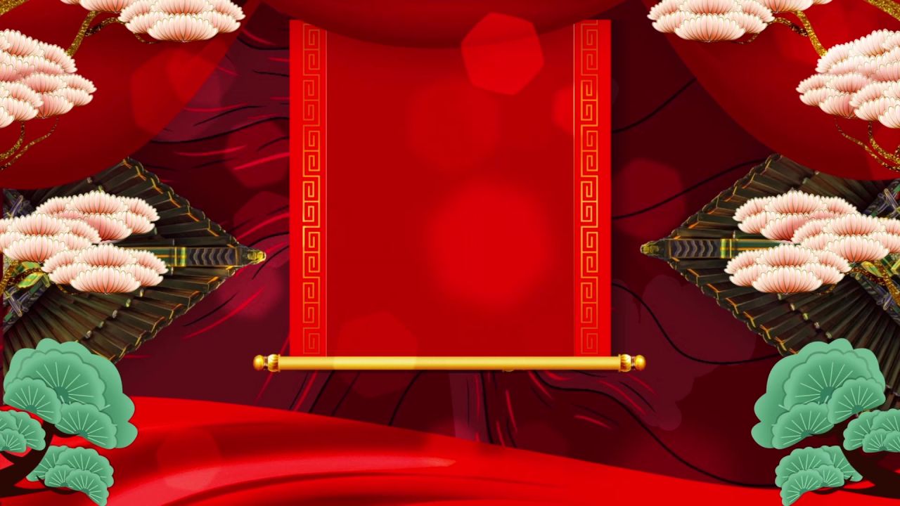 古风背景视频 中国风 意境春天 桃花 水墨 98
