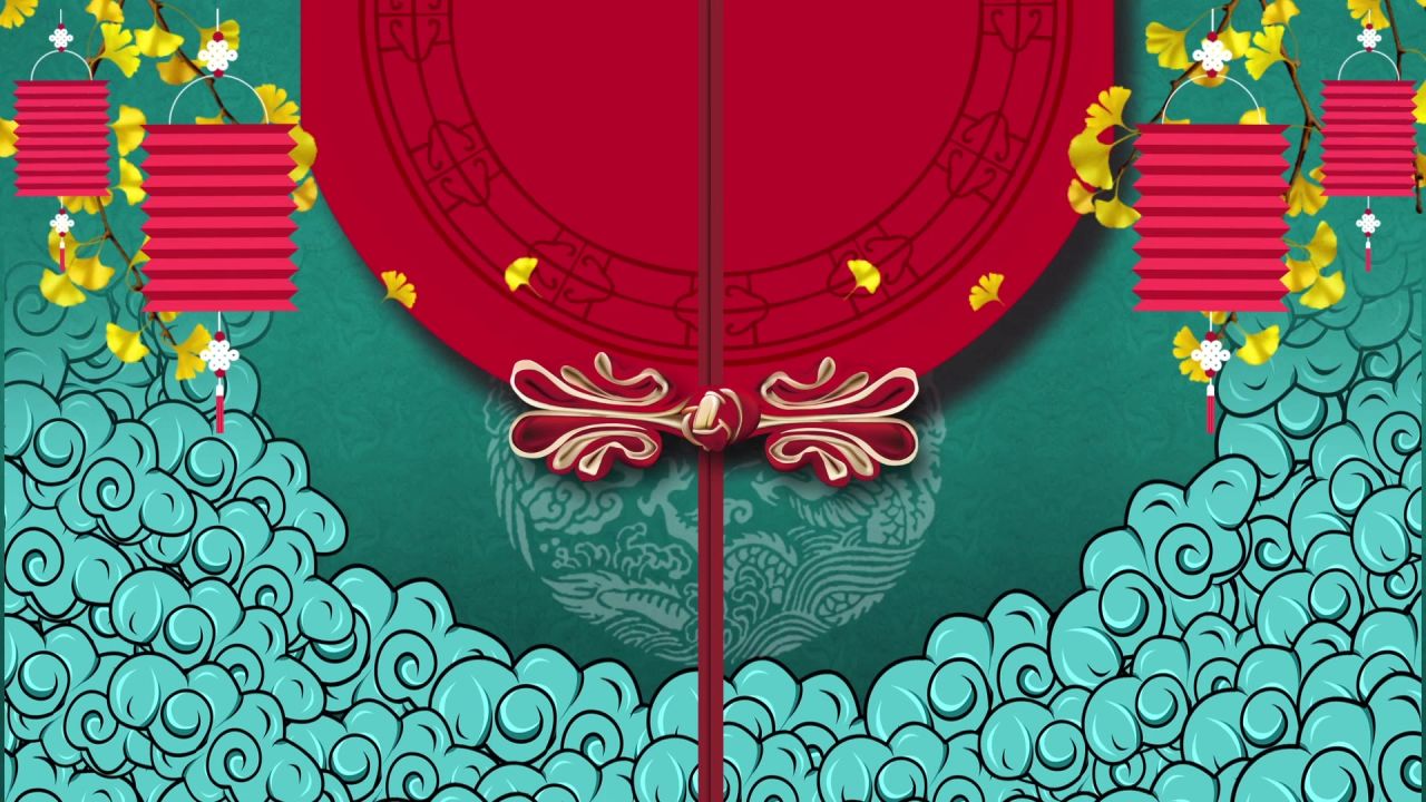 古风背景视频 中国风 意境春天 桃花 水墨 20