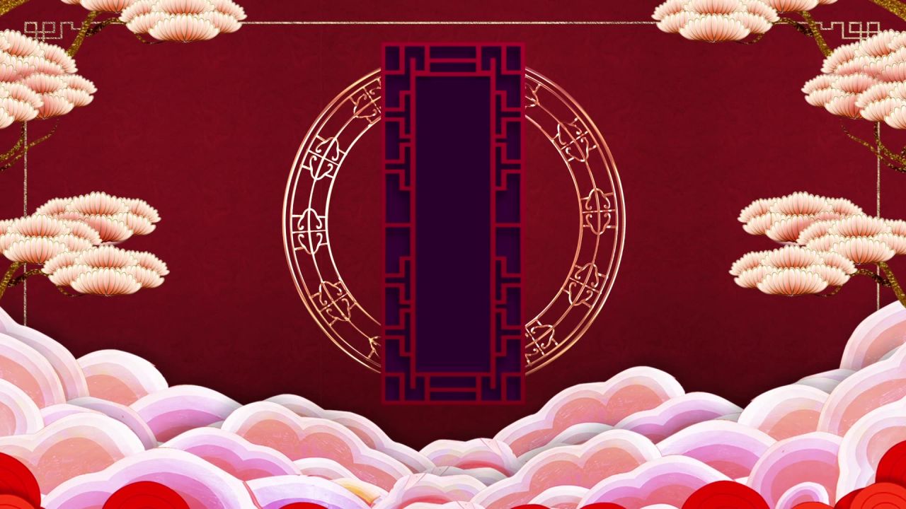 古风背景视频 中国风 意境春天 桃花 水墨 36