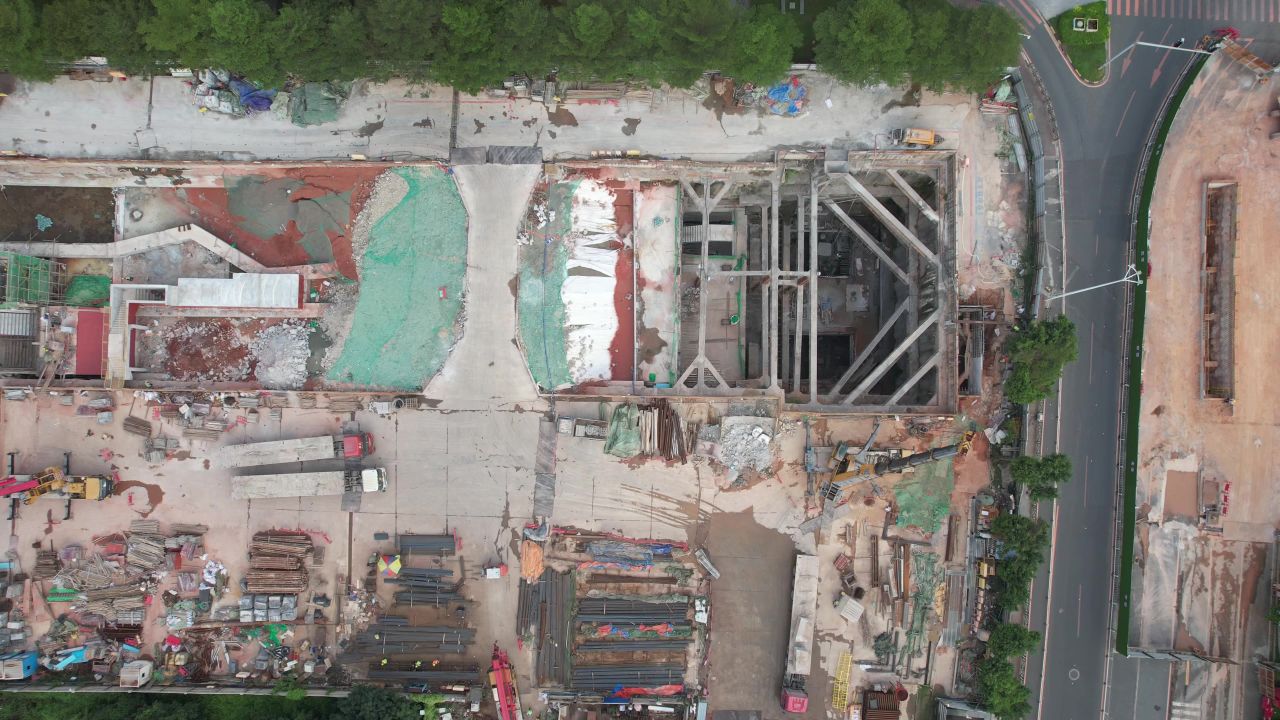 建筑工地施工现场航拍