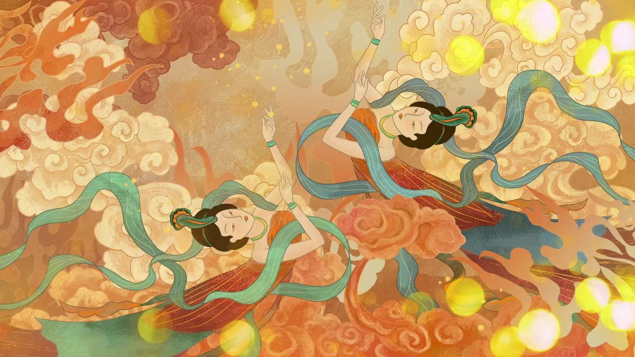 中国古风国潮穿梭推进舞蹈舞台LED背景视频素材 46